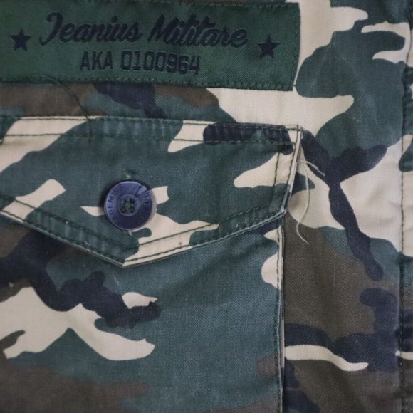 Vintage Akademiks Military Vest Mens L Green Camo AKDMKS Graphic Cotton Blend - Picture 7 of 10